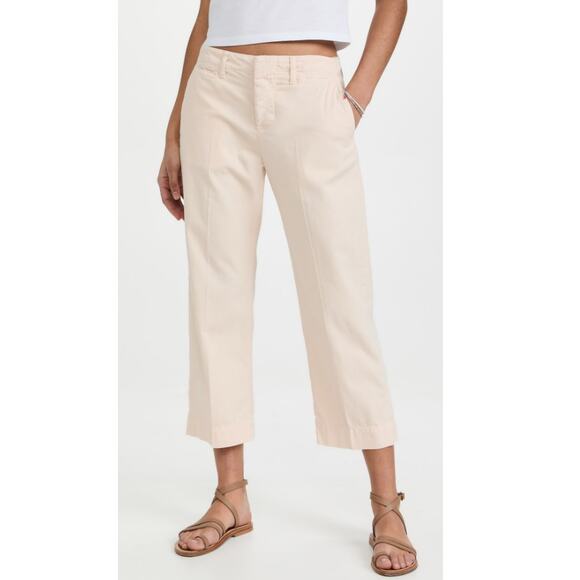 New FRAME Washed Nude Pink Cotton Le Tomboy Trousers Size 24 - Picture 1 of 8